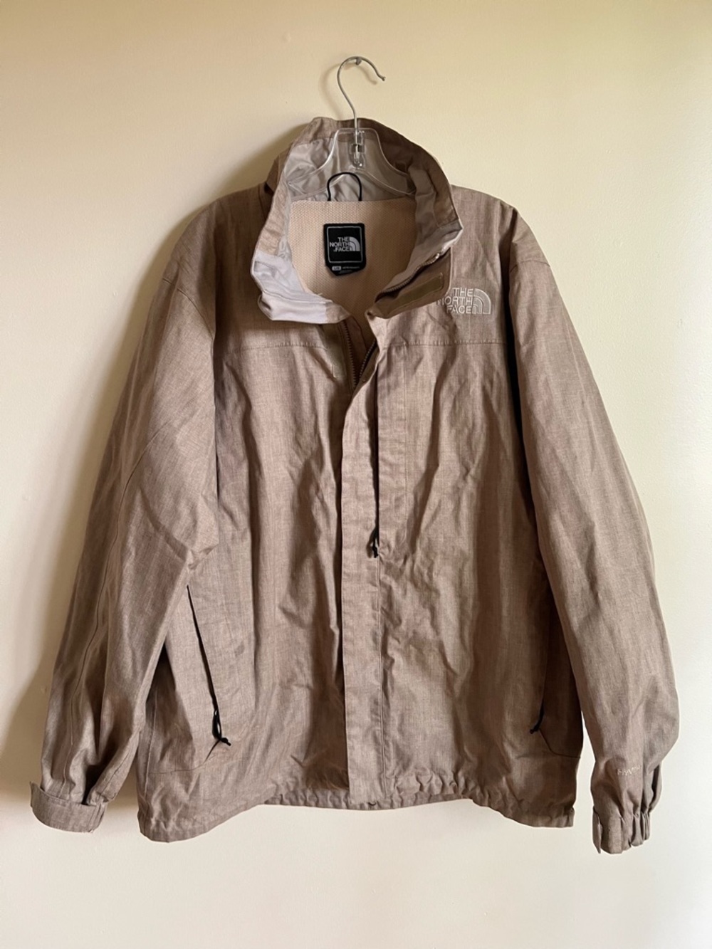 The North Face Men’s Light Brown HyVent Polyester Jacket w Pockets Size Large